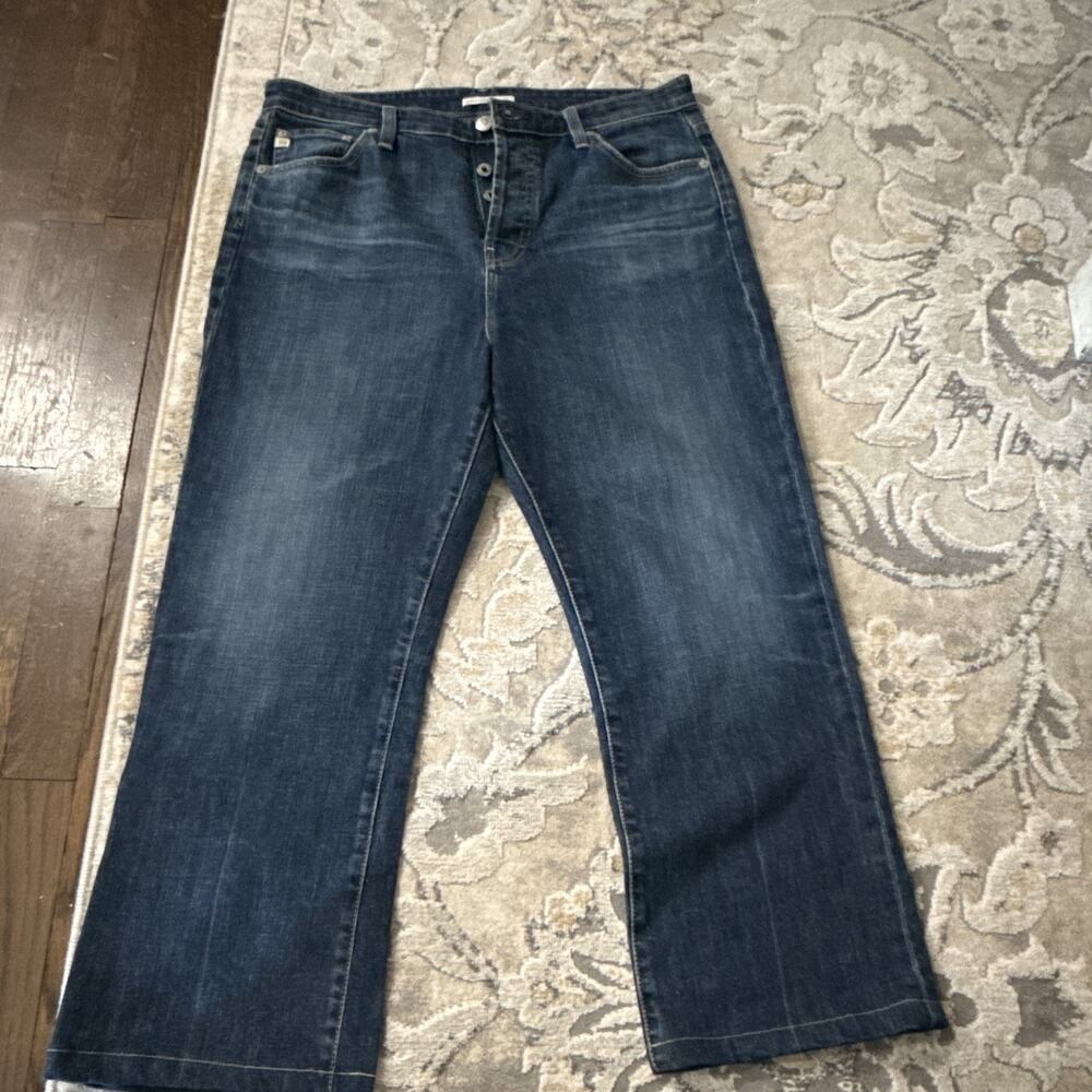 ALEXACHUNG Women’s Straight Jeans Blue Medium Wash Mid Rise 5-Pocket Button